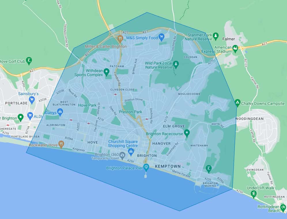 areas we cover in brighton