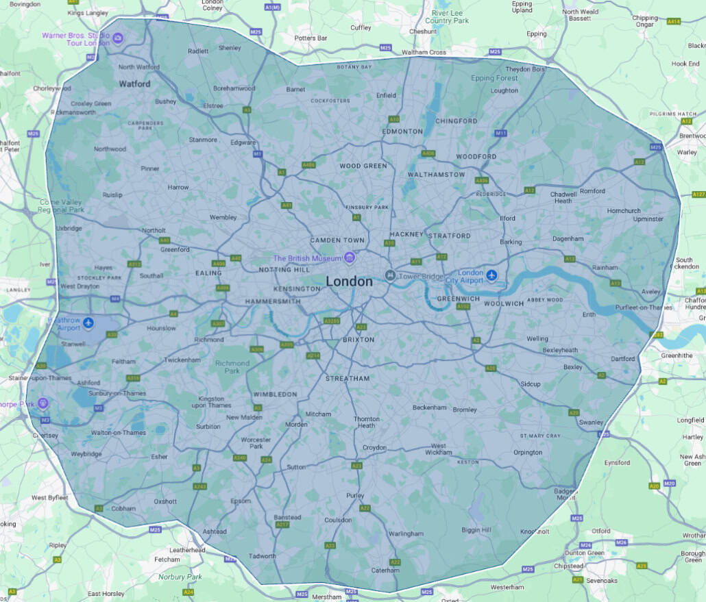 areas we cover in london regular domestic
