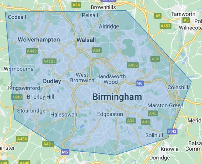 cleaners birmingham map